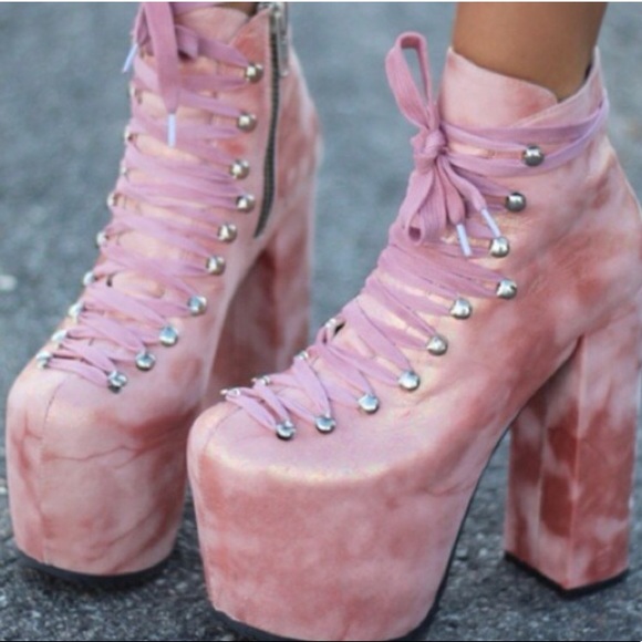 Dolls Kill Shoes - Dollskill/ Unif Pink Mermaid Hell Bound Shoes